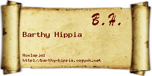 Barthy Hippia névjegykártya